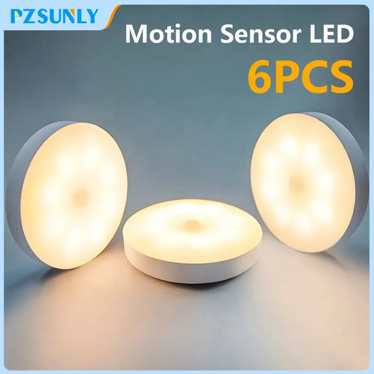 Rechargeable Motion Sensor LED Night Light for Kitchen Cabinets, Wardrobes, and Staircases - Wireless Closet Illumination