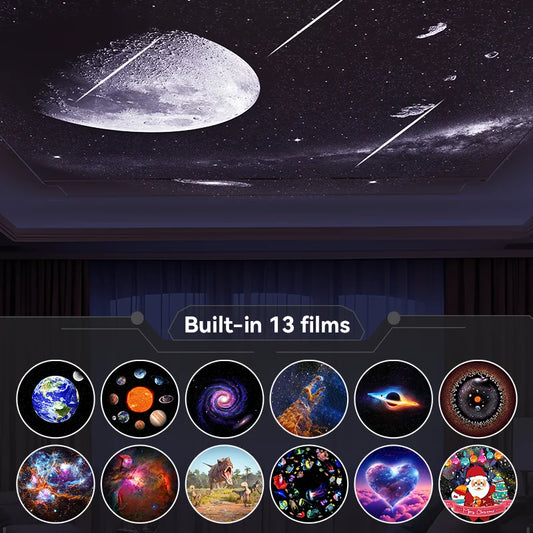 Transform Your Child's Room with the 12-in-1 Galaxy Star Projector: Enchanting Meteor Night Light & Planetarium Experience