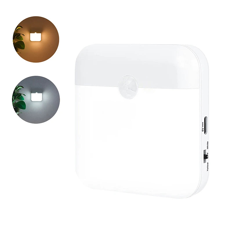 Rechargeable Motion Sensor LED Night Lights - Wireless Wall Lamp for Closets, Stairs, Kitchens, Bedrooms, and Garages