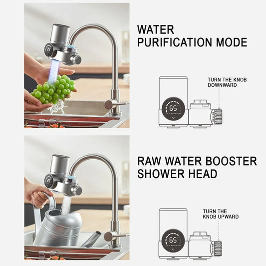 Faucet Extender Water Filter with UV Light and LED Display for Kitchen Anti-Scaling and Sterilization
