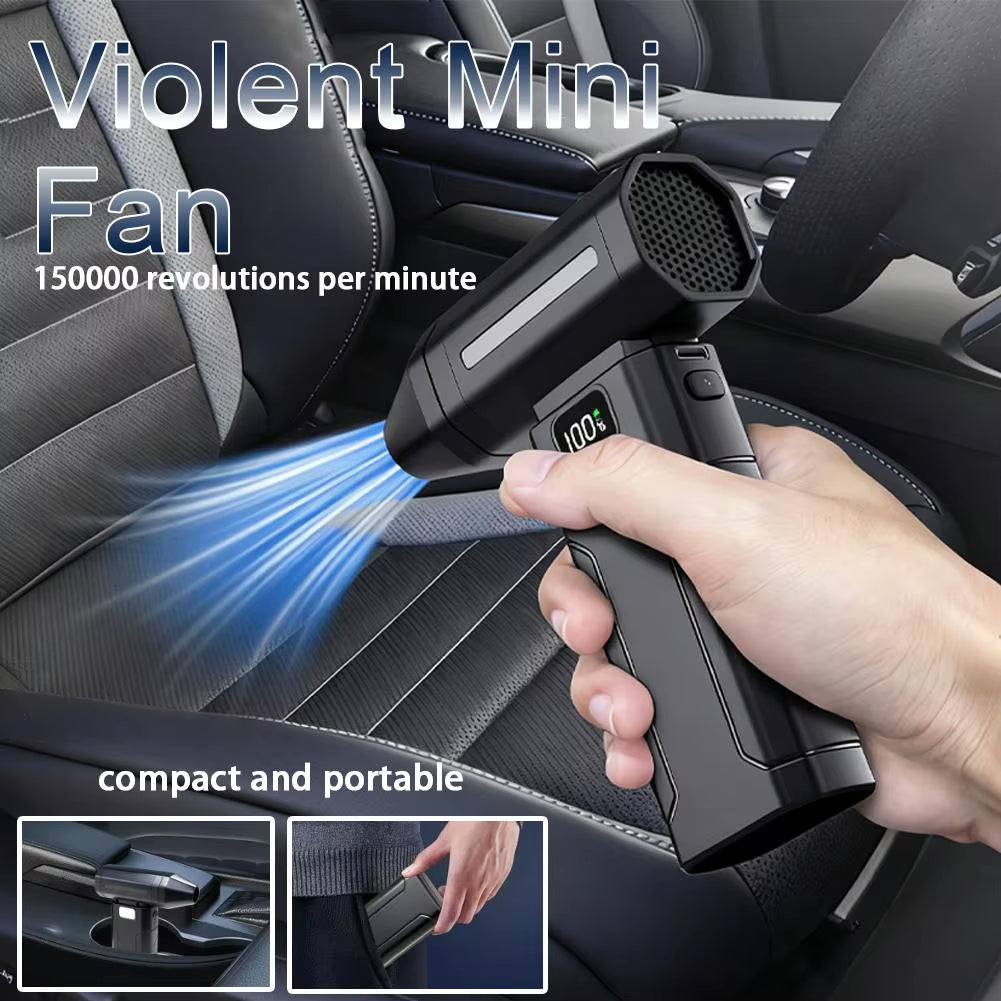 X8 Brushless Turbo Jet Fan Blower - 150,000 RPM High-Power Electric Air Blower and Vacuum Dust Cleaner - Portable Heavy-Duty Fan