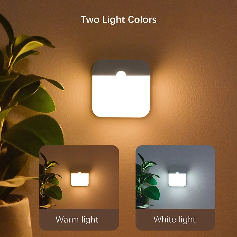 Rechargeable Motion Sensor LED Night Lights - Wireless Wall Lamp for Closets, Stairs, Kitchens, Bedrooms, and Garages