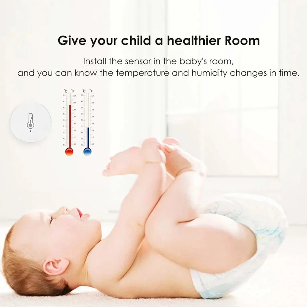 Tuya Zigbee Smart Temperature and Humidity Sensor Compatible with Smart Life, Alexa, and Google Assistant