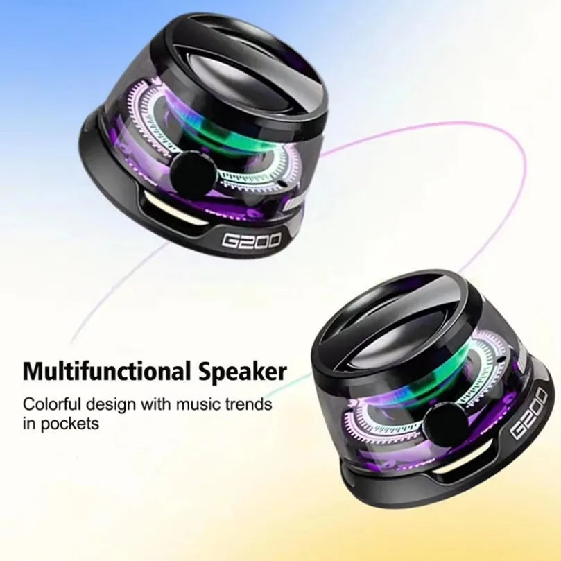 HECATE G200 Portable Bluetooth Speaker with RGB Lighting, Magnetic Design, BT5.3 Connectivity, 7-Hour Playback, and Integrated Phone Holder
