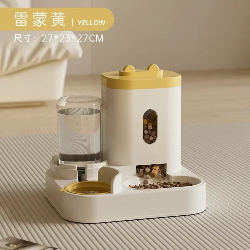 Automatic Pet Feeder and Water Fountain with Large Capacity Food Storage for Dogs and Cats