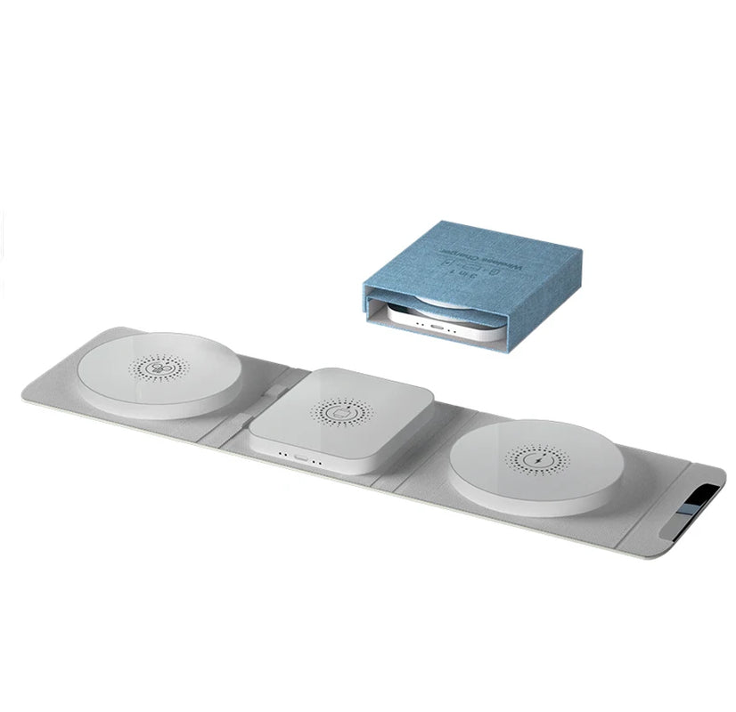 3-in-1 Magnetic Wireless Charging Station - 30W Fast Charging Pad and Foldable Stand for iPhone 16-12 and Apple Watch Series 8-7
