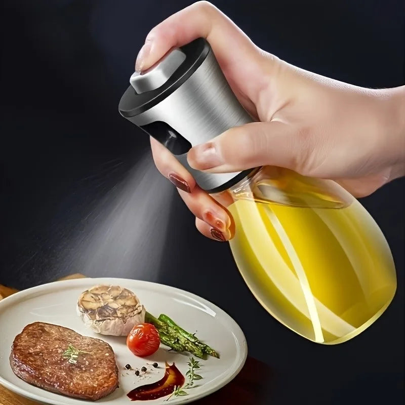 200ml Stainless Steel Oil Sprayer Bottle - Reusable Olive Oil Mister, Refillable and Portable Kitchen Essential