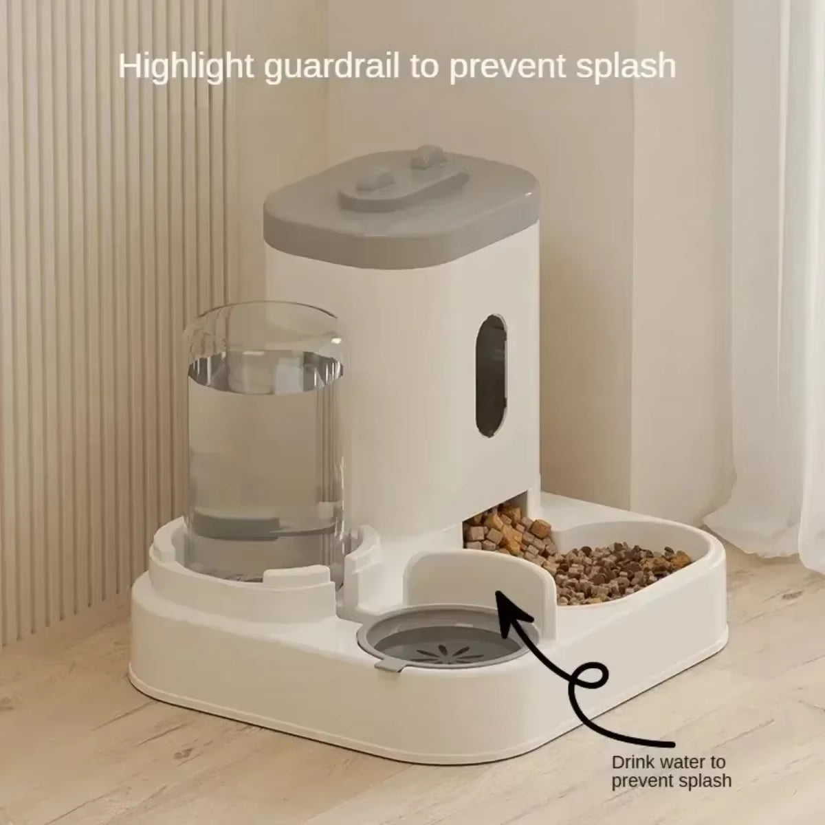 Automatic Pet Feeder and Water Fountain with Large Capacity Food Storage for Dogs and Cats