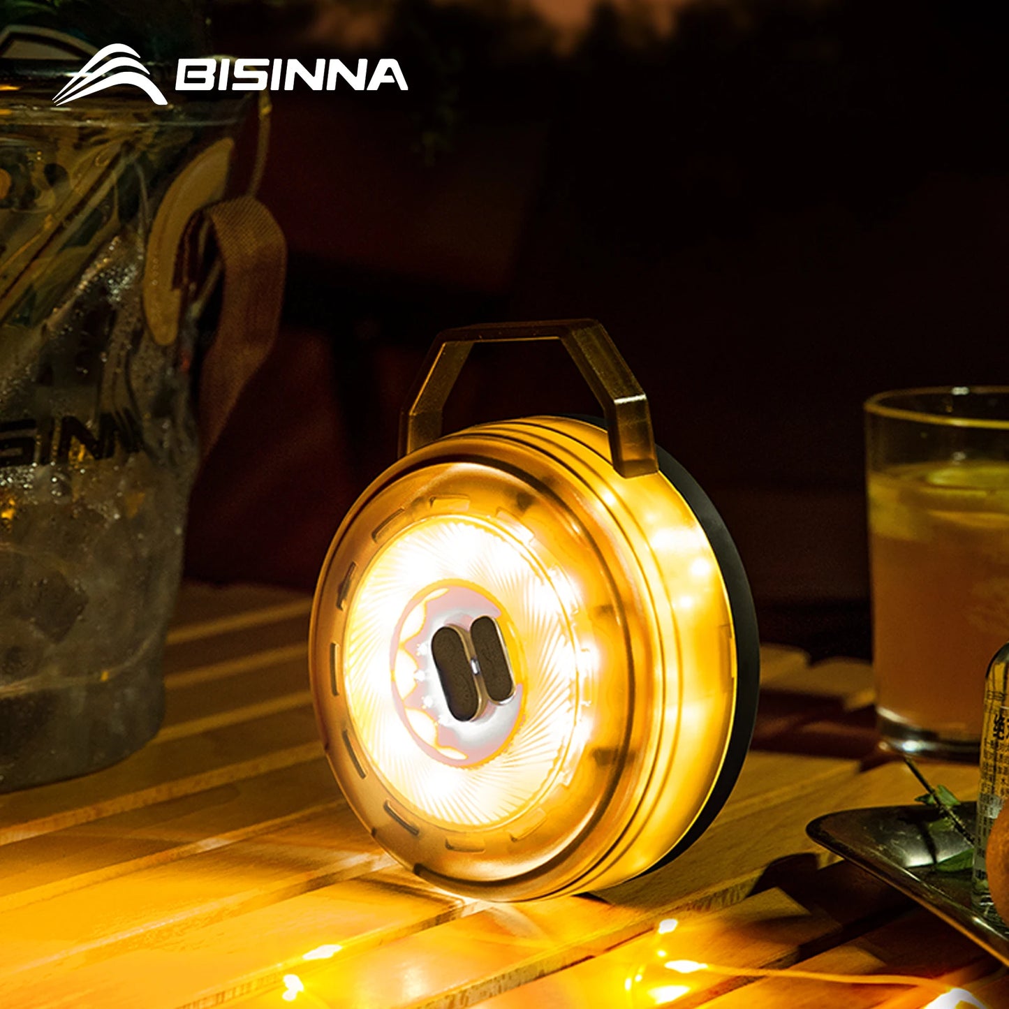 Rechargeable LED Camping String Light with USB Charging, 2000mAh Battery, IPX4 Waterproof Rating
