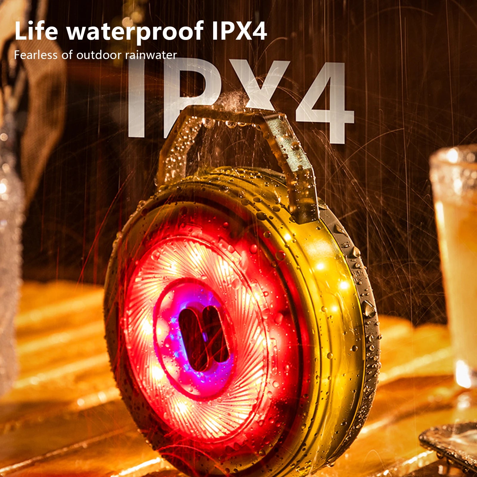 Rechargeable LED Camping String Light with USB Charging, 2000mAh Battery, IPX4 Waterproof Rating