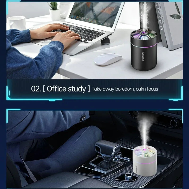 Professional Air Humidifier and Aroma Diffuser 180ML with Colorful LED Lights for Home, Car, and Bedroom Use