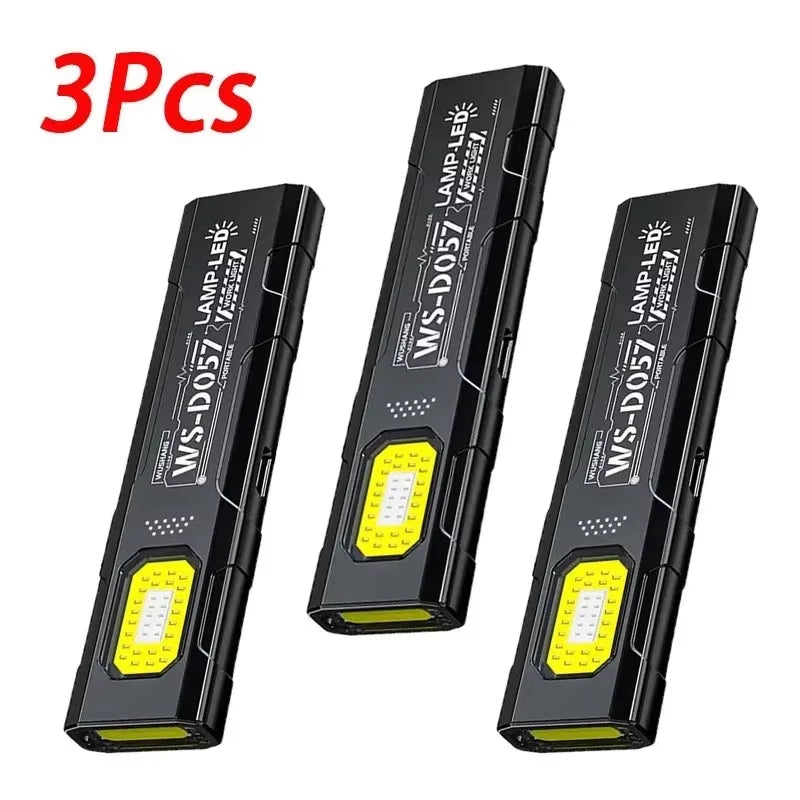 Tactical Portable EDC Mini LED Work Light - Rechargeable Flashlight for Outdoor Camping and Hiking with Molle Compatibility