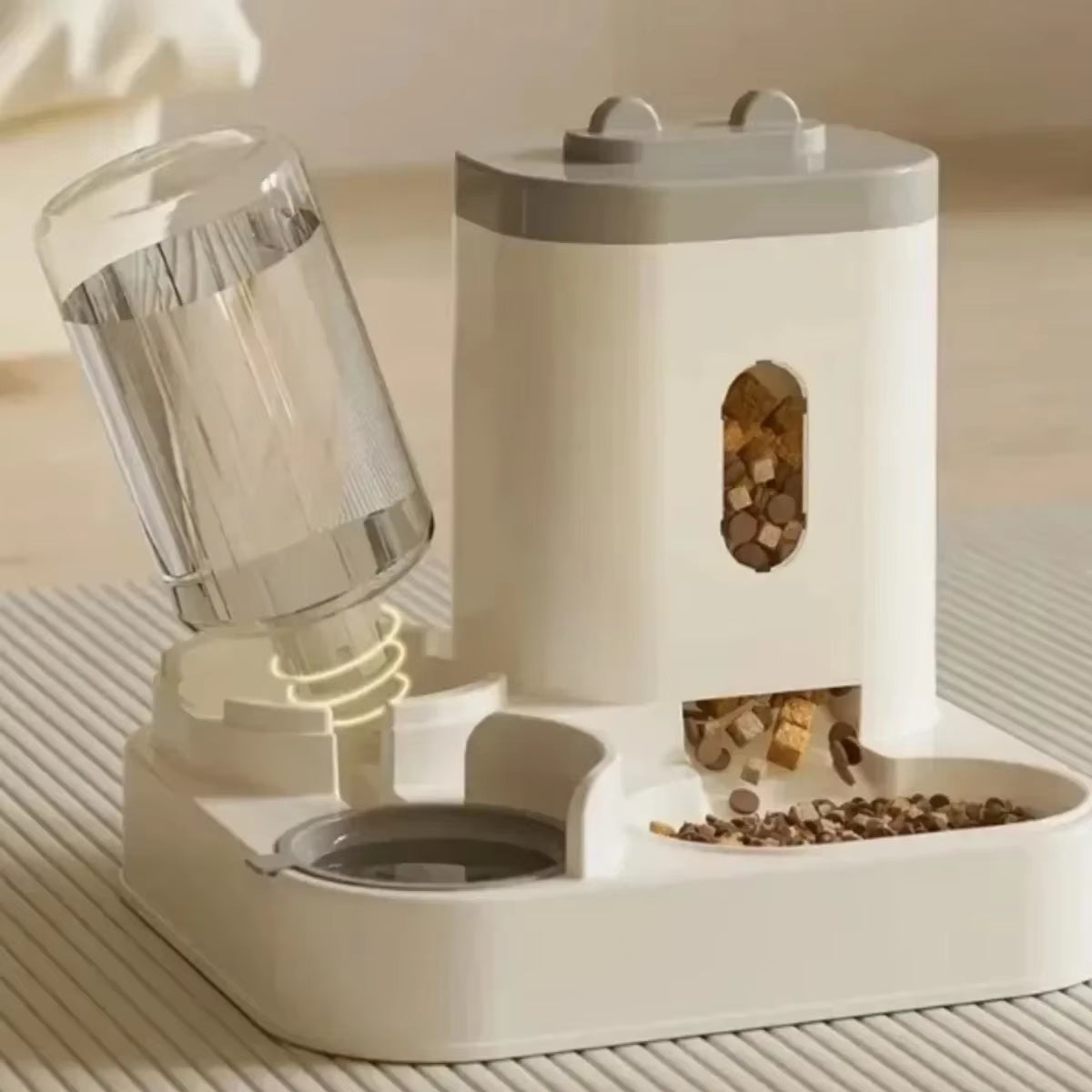 Automatic Pet Feeder and Water Fountain with Large Capacity Food Storage for Dogs and Cats