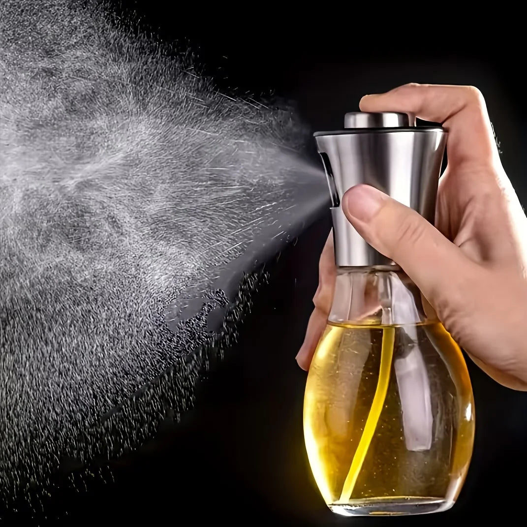200ml Stainless Steel Oil Sprayer Bottle - Reusable Olive Oil Mister, Refillable and Portable Kitchen Essential