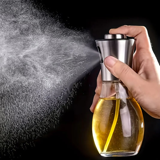 200ml Stainless Steel Oil Sprayer Bottle - Reusable Olive Oil Mister, Refillable and Portable Kitchen Essential