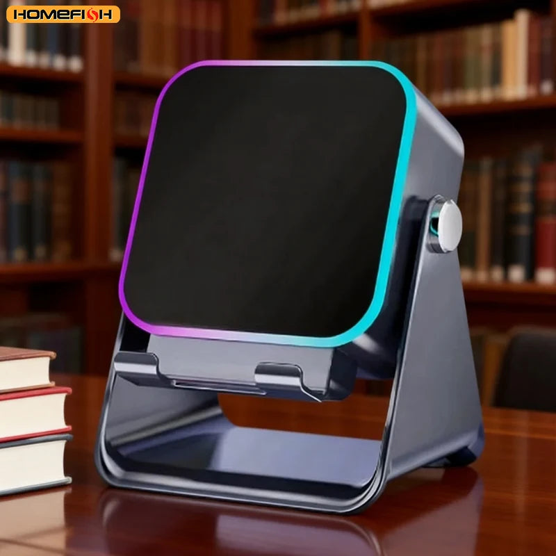 5-in-1 Wireless Induction Speaker with 8-Mode RGB Lighting and Surround Sound - Portable Bluetooth Phone Stand