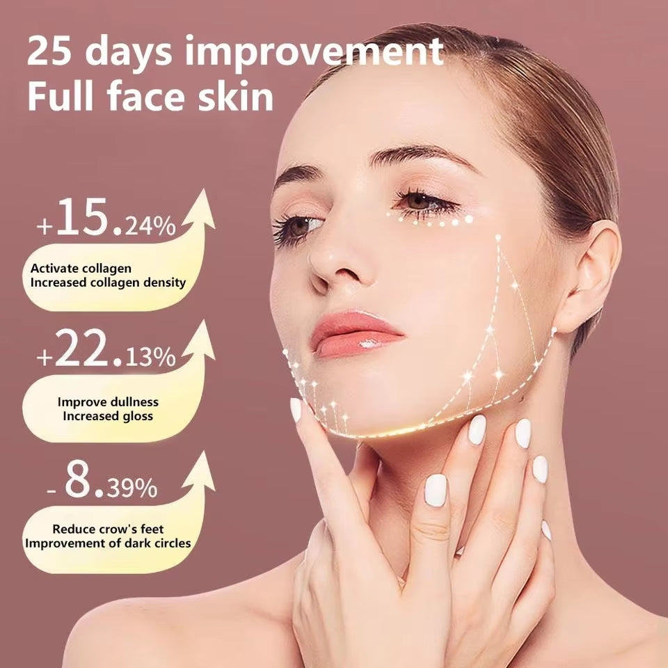 LED Photon Therapy Facial Slimming and Lifting Vibration Massager with Heating Function for Double Chin Reduction