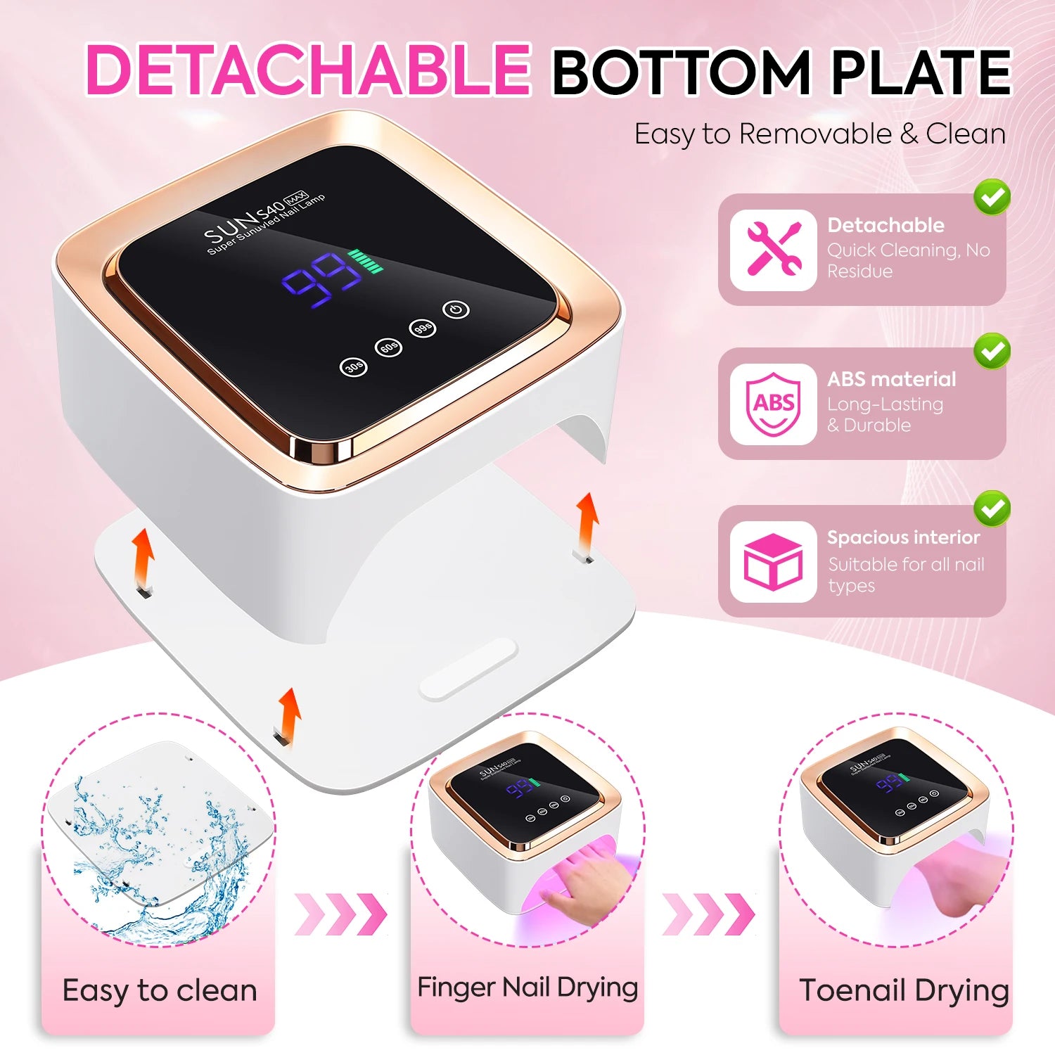 Professional 57-LED Rechargeable UV Nail Drying Light, 180W with Smart Sensor for Manicure Equipment