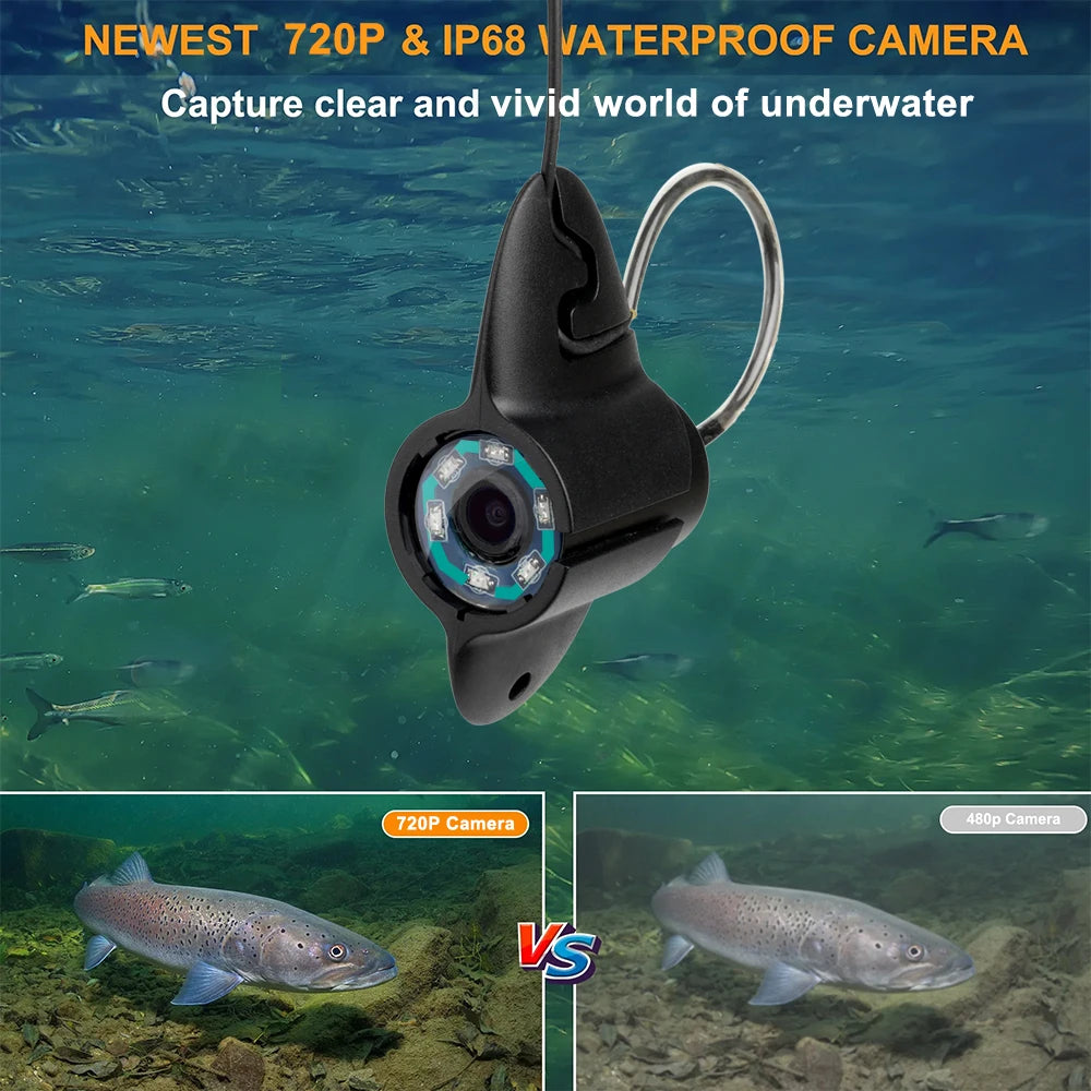 Discover the Depths with Our 4.3-Inch Portable Underwater Fish Finder - 15M Cable, 1000TVL Camera & 6 IR LEDs for Ultimate Fishing Success!