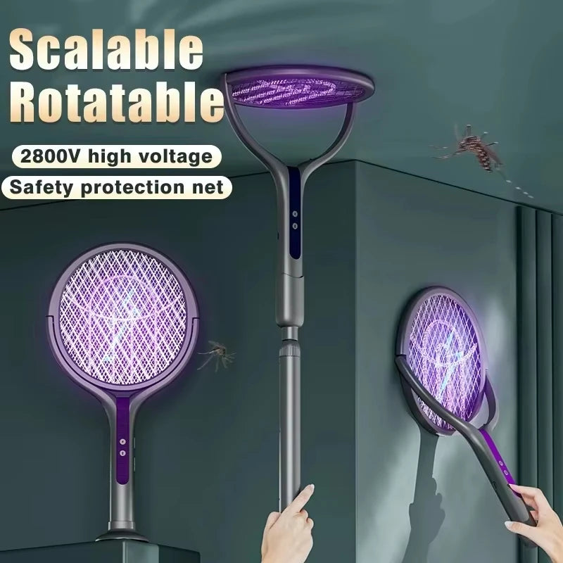 Revolutionary Telescopic Mosquito Swatter: Effortless Bug Control with USB Charging and Adjustable Reach