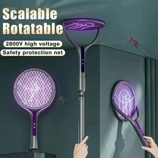 Revolutionary Telescopic Mosquito Swatter: Effortless Bug Control with USB Charging and Adjustable Reach