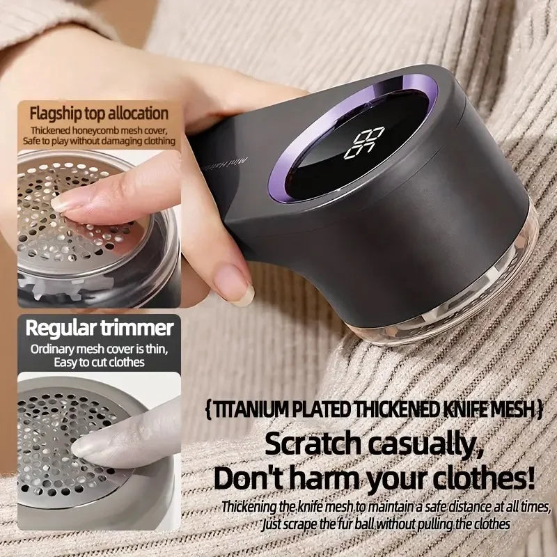 Revitalize Your Wardrobe with the USB Rechargeable Fabric Shaver - Portable Lint Remover for Clothing & Upholstery