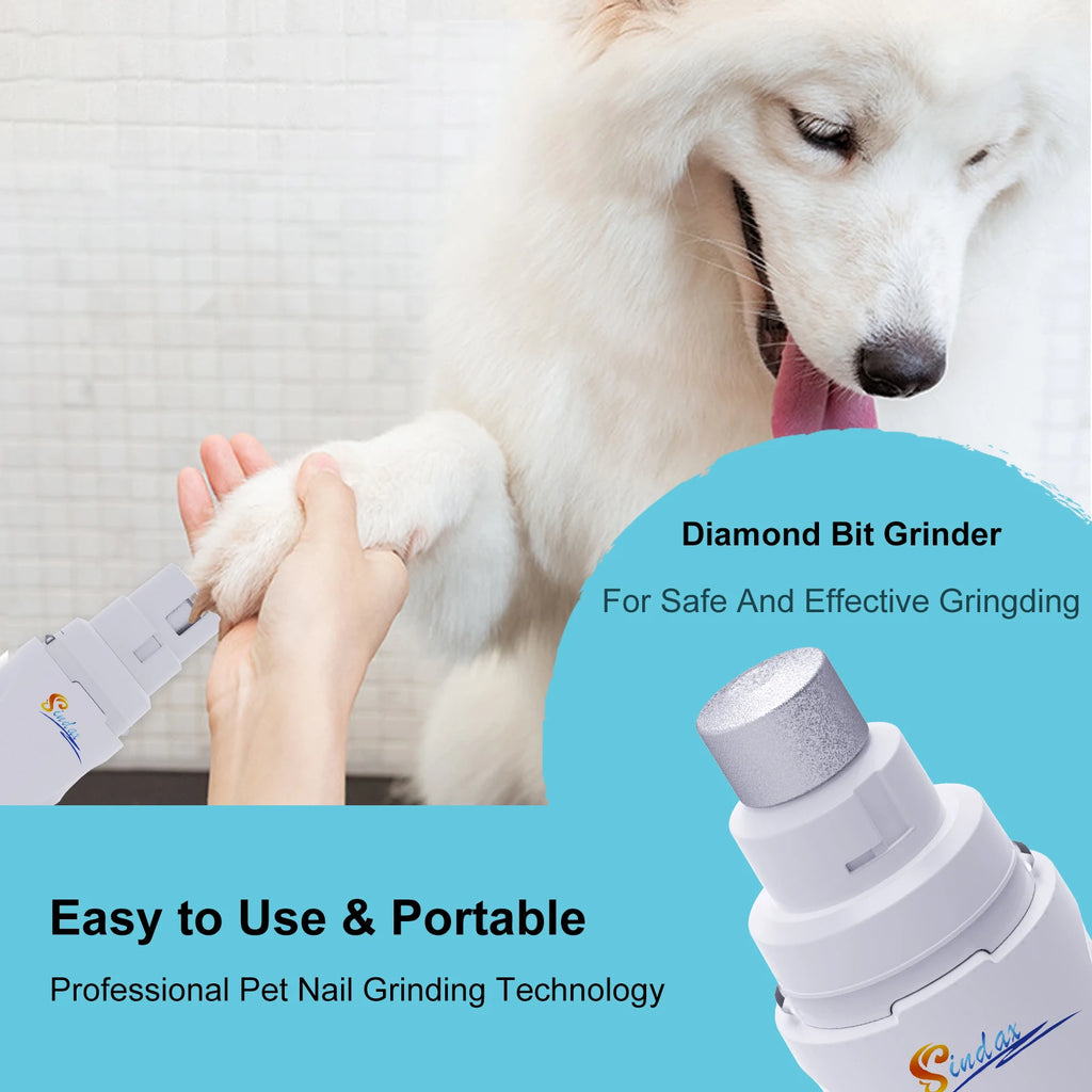 Revolutionary USB Rechargeable Electric Dog Nail Grinder & Trimmer - Painless, Quiet, 2-Speed Grooming Tool for Happy Paws