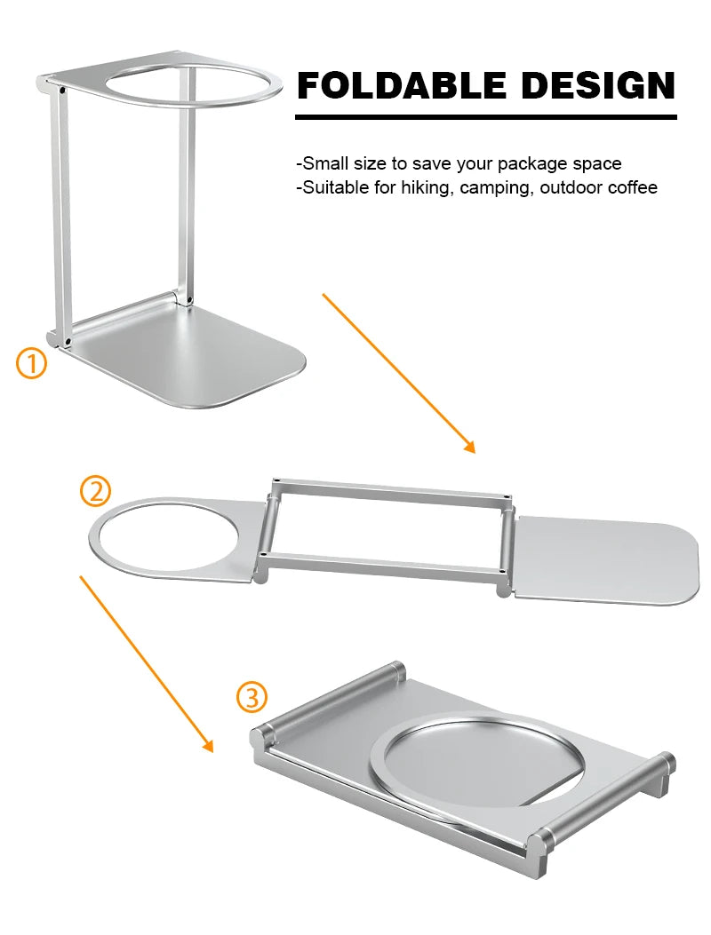 Elevate Your Coffee Experience with the Foldable Aluminum Alloy Drip Holder for Portable Espresso Machines