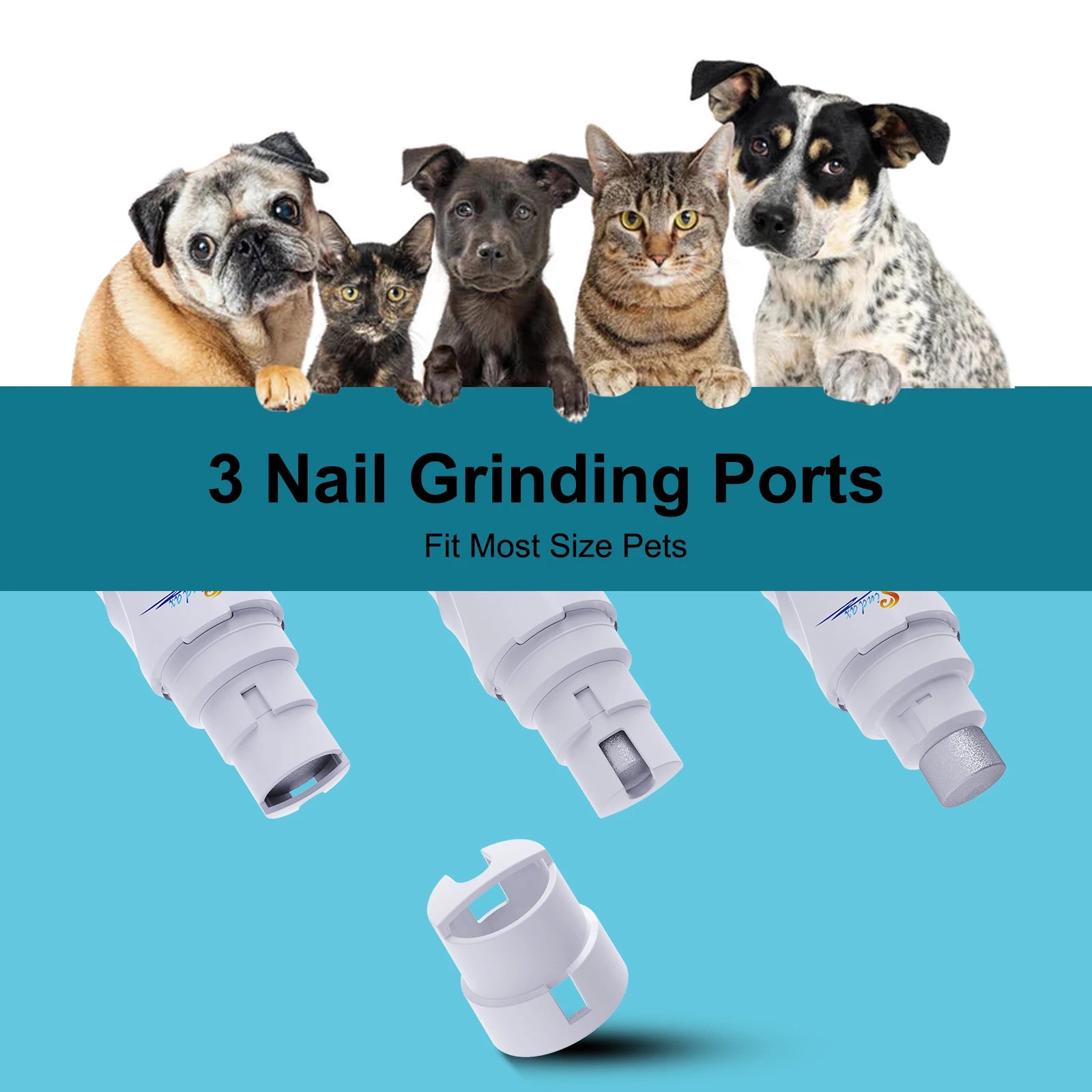Revolutionary USB Rechargeable Electric Dog Nail Grinder & Trimmer - Painless, Quiet, 2-Speed Grooming Tool for Happy Paws