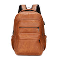 Stylish and Functional PU Leather USB Charging Backpack for Men - Perfect for School, Travel, and Everyday Use