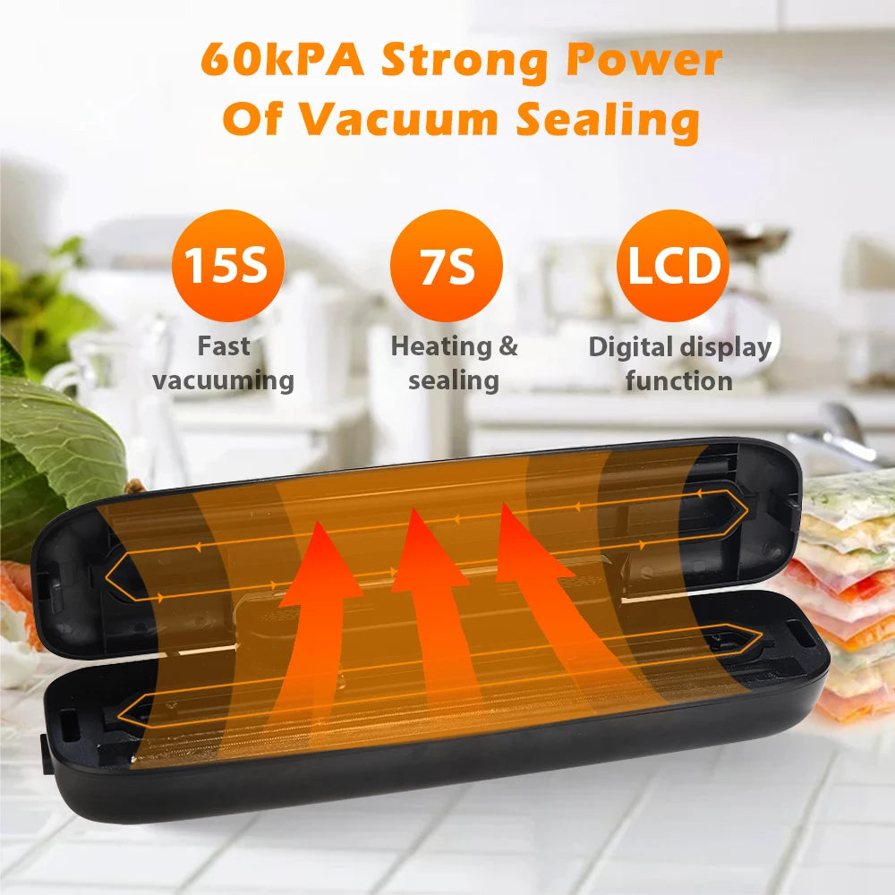 Ultimate Food Preservation with the Professional Vacuum Sealer Machine – Includes 10 Free Vacuum Bags!