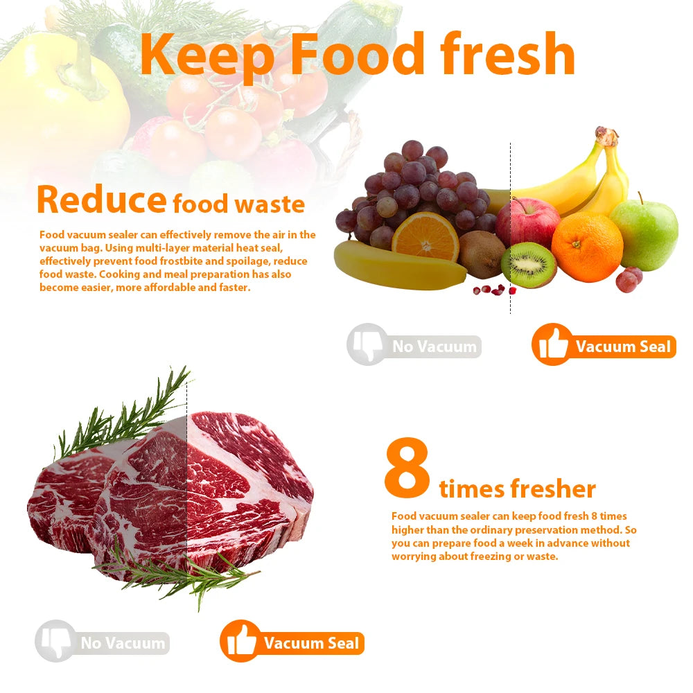 Ultimate Food Preservation with the Professional Vacuum Sealer Machine – Includes 10 Free Vacuum Bags!
