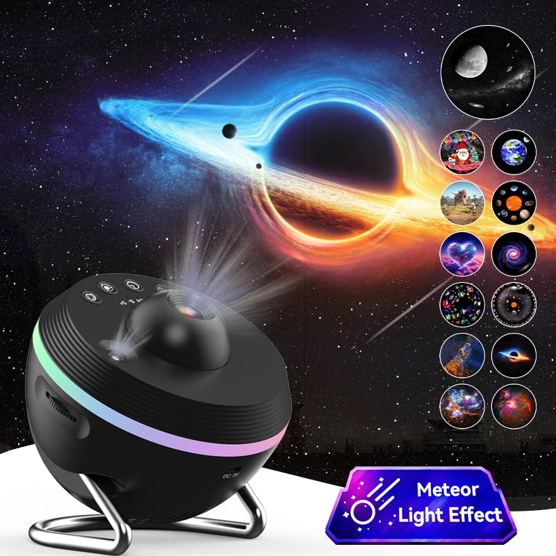 Transform Your Child's Room with the 12-in-1 Galaxy Star Projector: Enchanting Meteor Night Light & Planetarium Experience