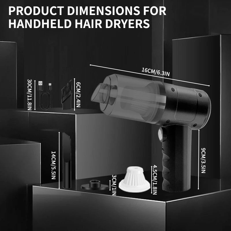 Ultimate Portable Cordless Handheld Car Vacuum Cleaner - 15,000Pa Suction Power & Versatile Dual Blowing Function for Home, Office, and Pet Care