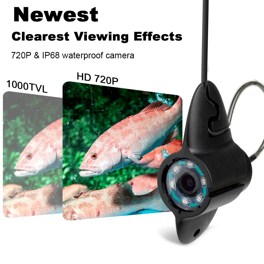 Discover the Depths with Our 4.3-Inch Portable Underwater Fish Finder - 15M Cable, 1000TVL Camera & 6 IR LEDs for Ultimate Fishing Success!