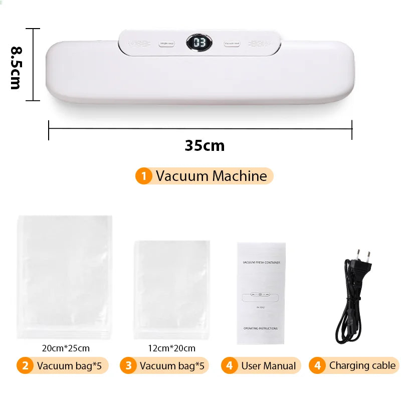 Ultimate Food Preservation with the Professional Vacuum Sealer Machine – Includes 10 Free Vacuum Bags!