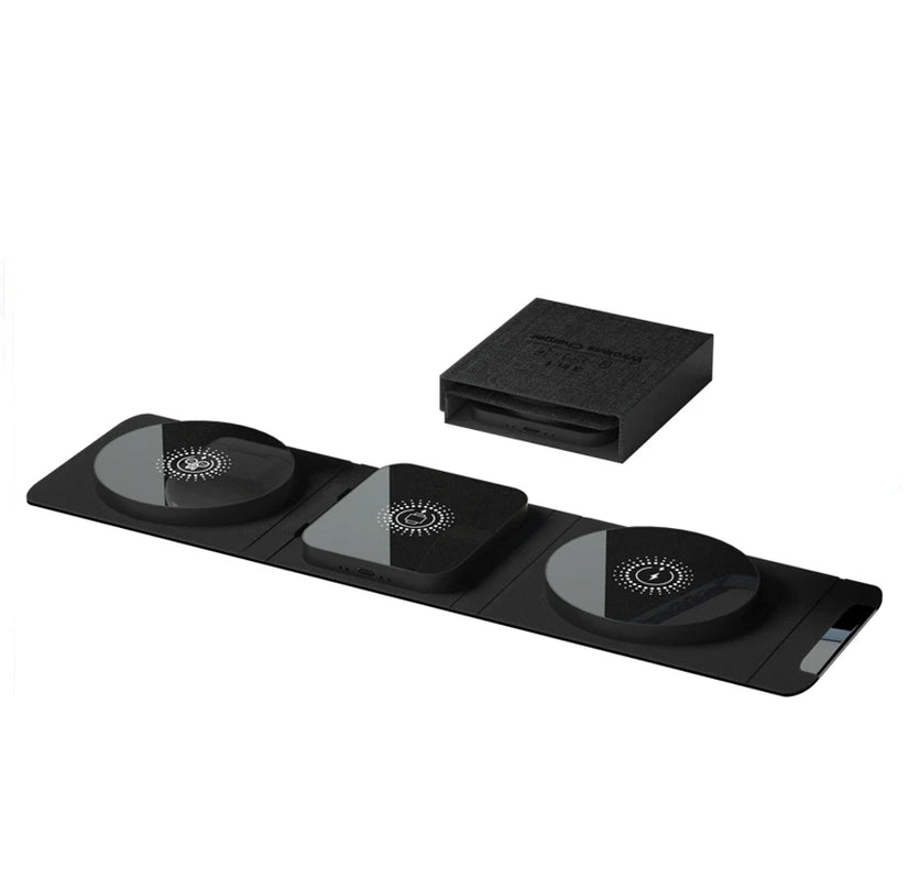 3-in-1 Magnetic Wireless Charging Station - 30W Fast Charging Pad and Foldable Stand for iPhone 16-12 and Apple Watch Series 8-7
