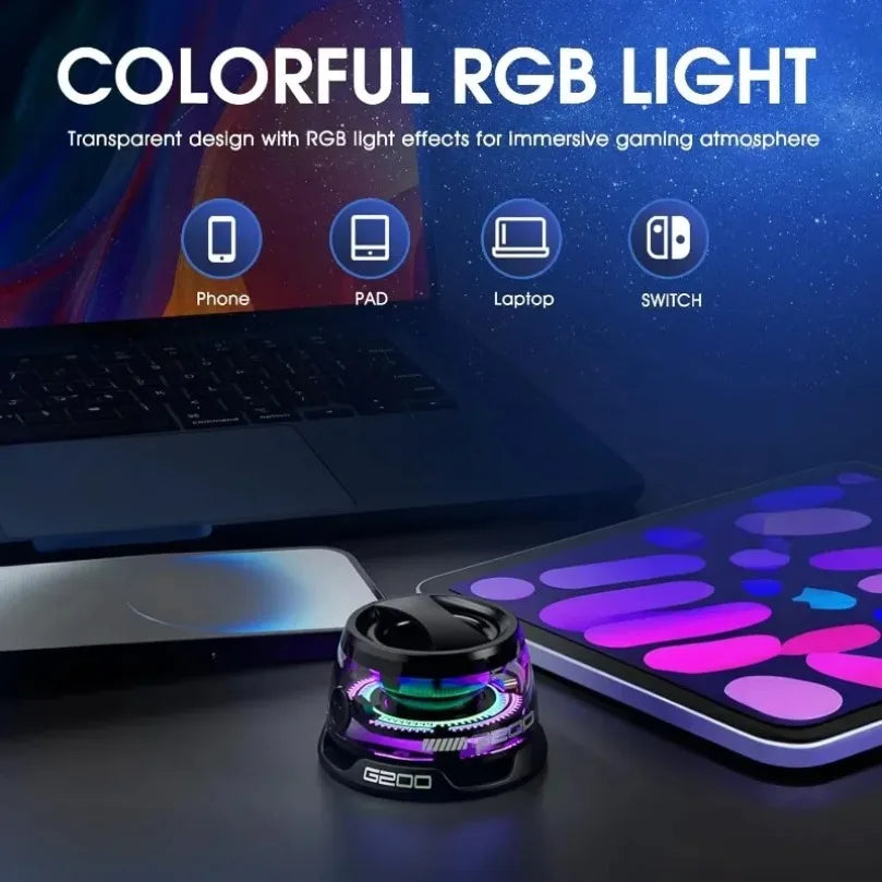 HECATE G200 Portable Bluetooth Speaker with RGB Lighting, Magnetic Design, BT5.3 Connectivity, 7-Hour Playback, and Integrated Phone Holder