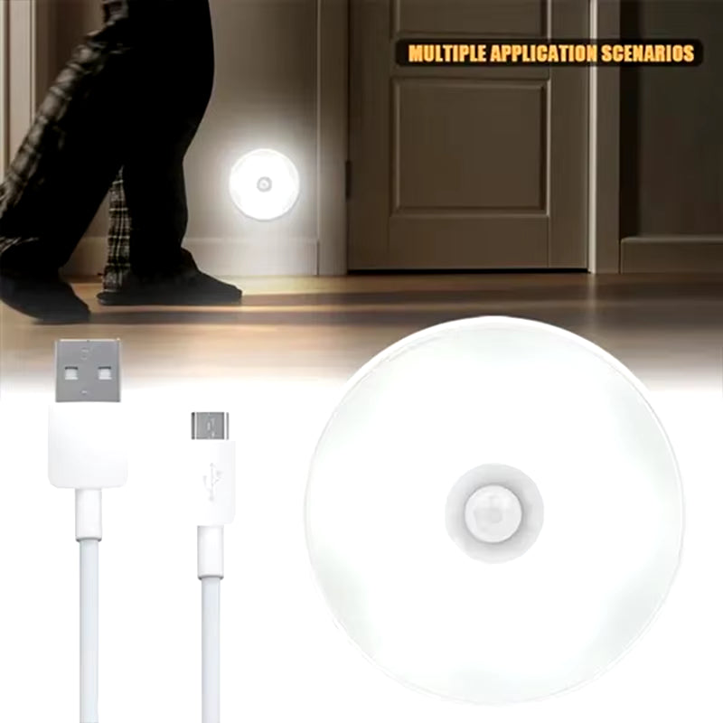 Rechargeable Motion Sensor LED Night Light for Kitchen Cabinets, Wardrobes, and Staircases - Wireless Closet Illumination