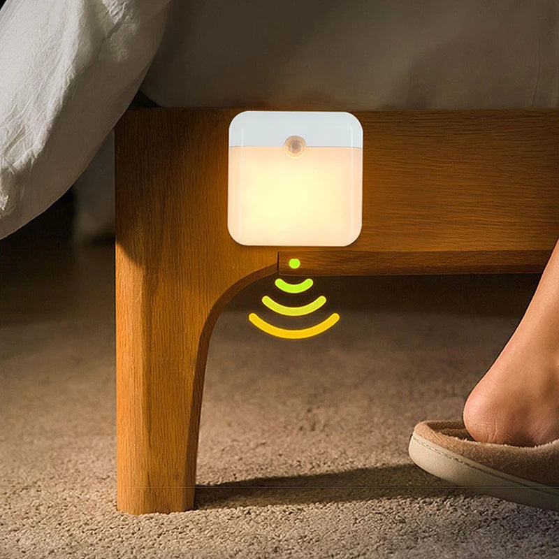 Rechargeable Motion Sensor LED Night Lights - Wireless Wall Lamp for Closets, Stairs, Kitchens, Bedrooms, and Garages