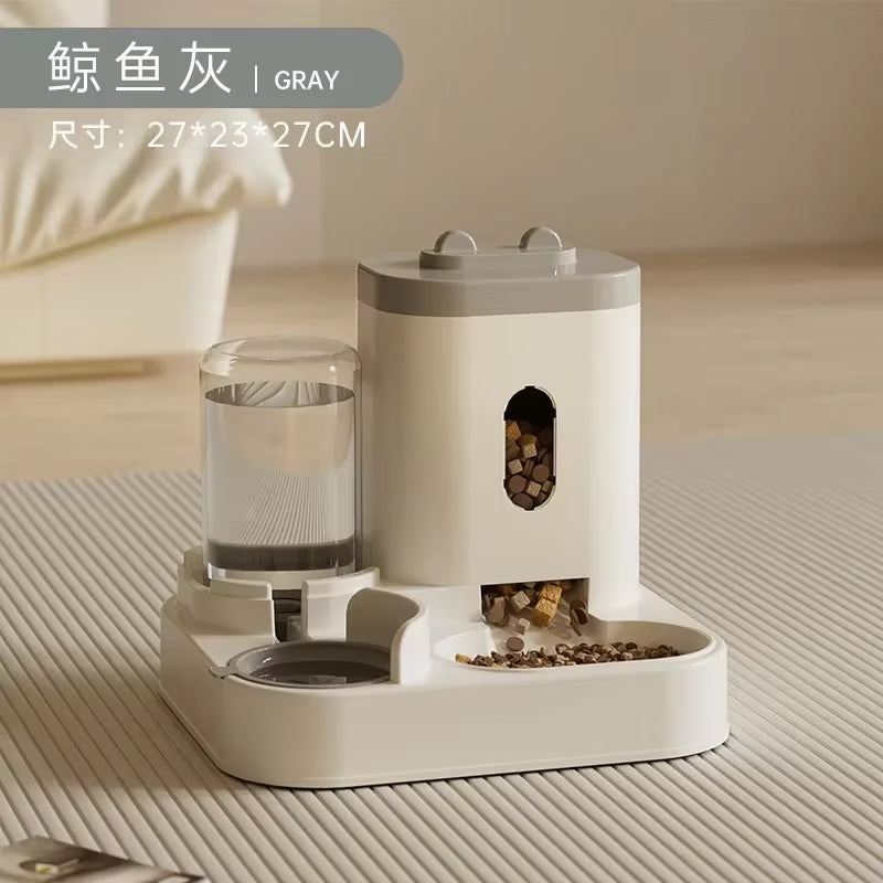 Automatic Pet Feeder and Water Fountain with Large Capacity Food Storage for Dogs and Cats