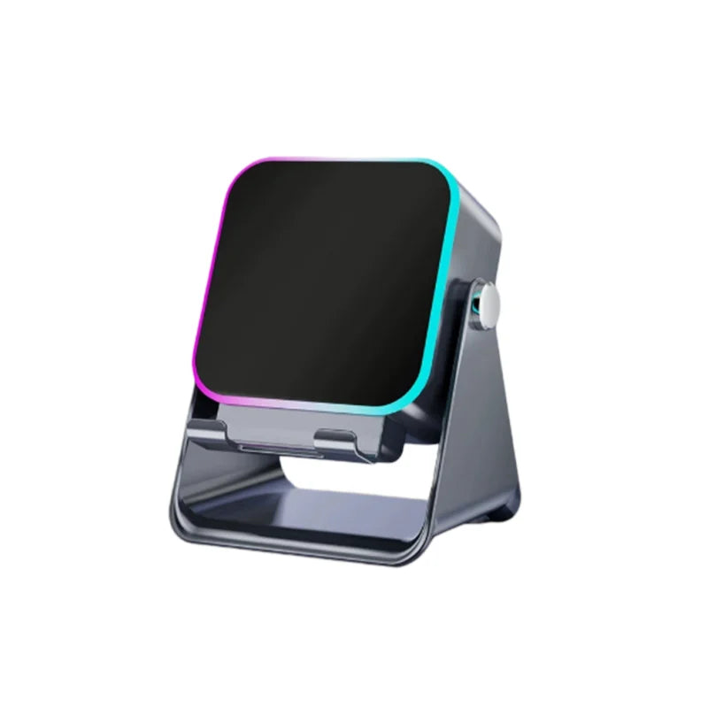 5-in-1 Wireless Induction Speaker with 8-Mode RGB Lighting and Surround Sound - Portable Bluetooth Phone Stand