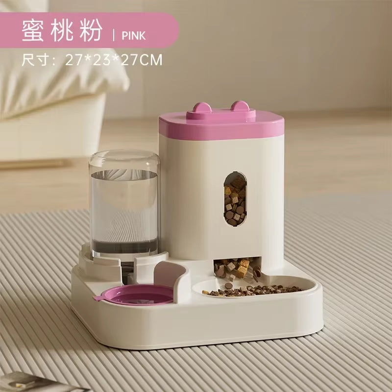 Automatic Pet Feeder and Water Fountain with Large Capacity Food Storage for Dogs and Cats