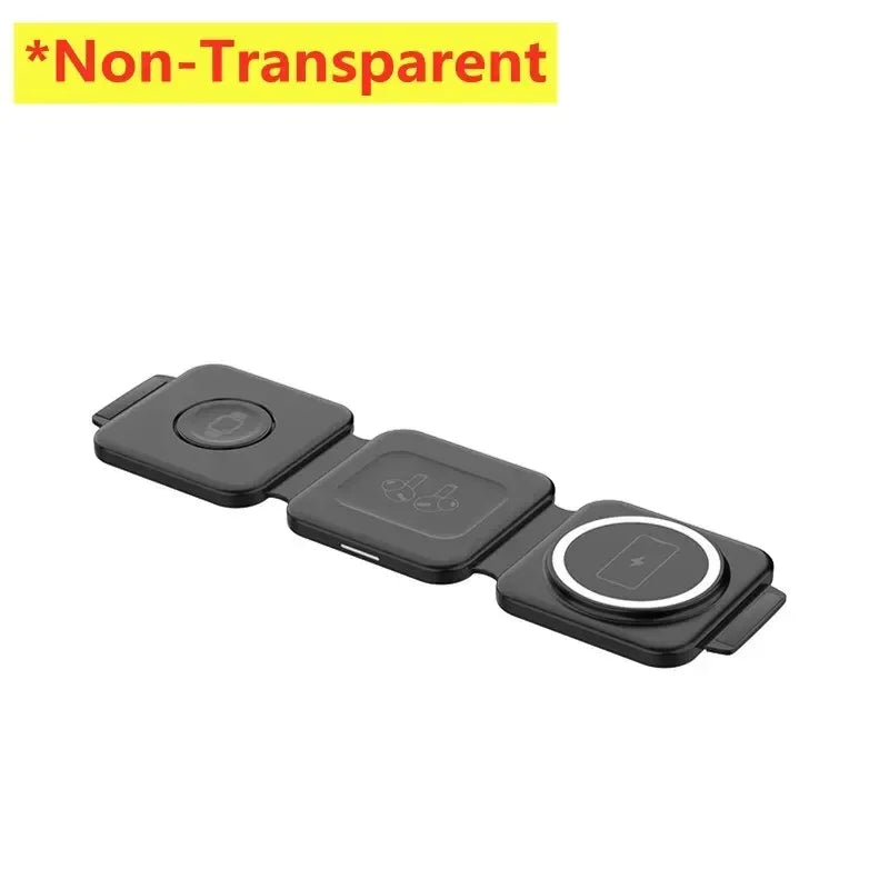 3-in-1 Magnetic Wireless Charging Station - 30W Fast Charging Pad and Foldable Stand for iPhone 16-12 and Apple Watch Series 8-7