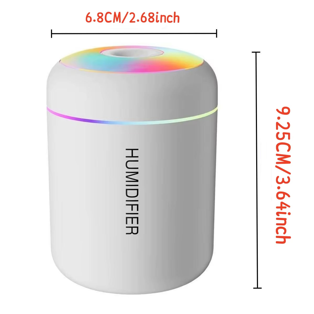 180ML USB Mini Air Humidifier and Aroma Diffuser with Essential Oil Purification and Ambient Lighting for Home, Car, and Bedroom