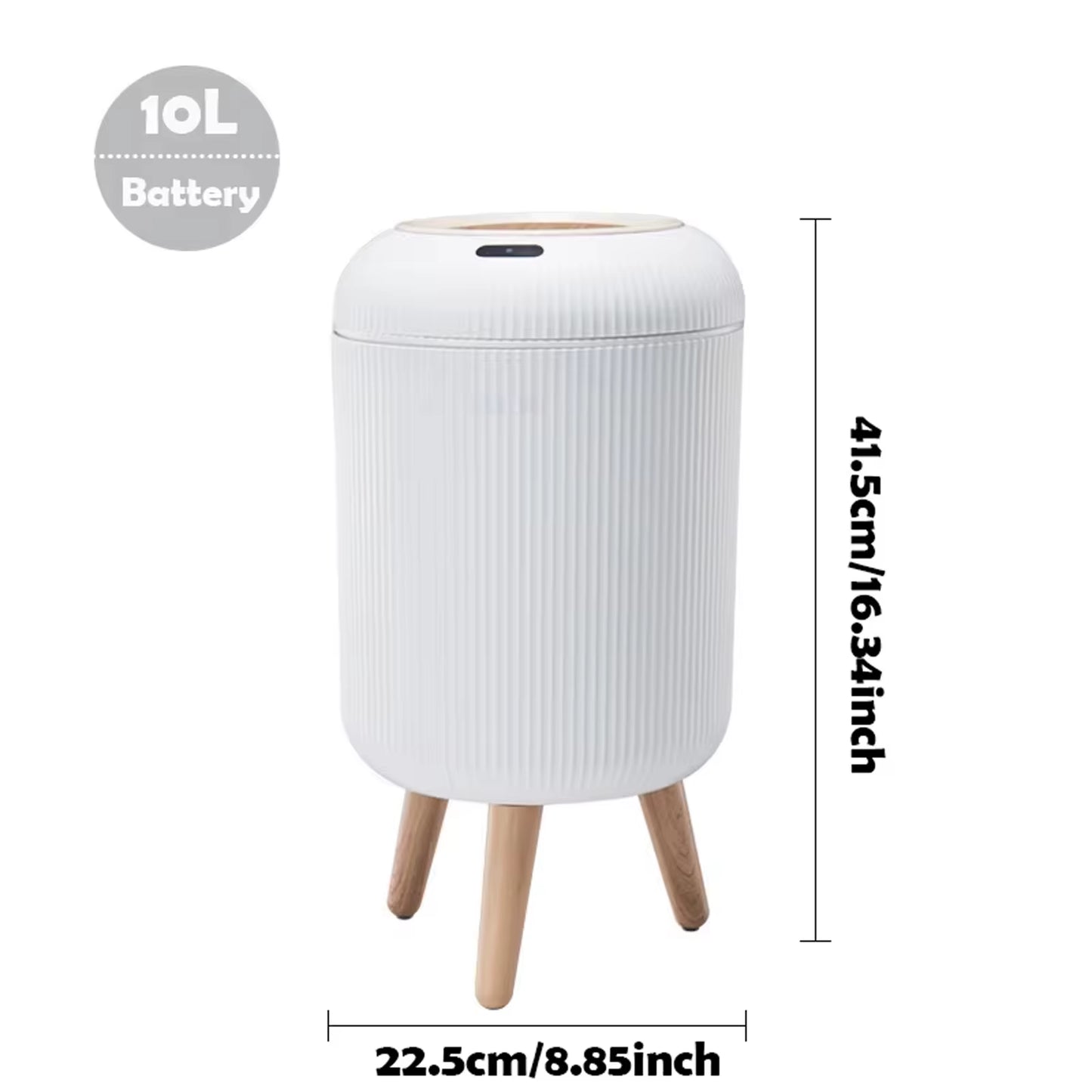 Smart Motion Sensor Trash Can with Lid - Compact Plastic Design for Bedroom, Bathroom, Kitchen, and Office Use