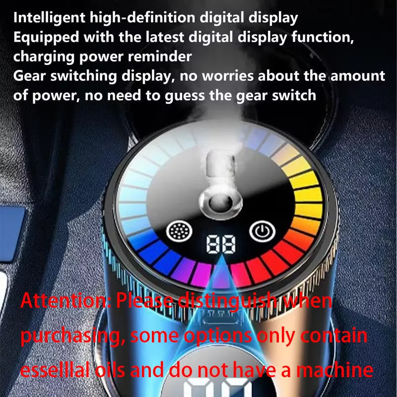 Rechargeable Smart Car Aroma Diffuser and Air Freshener with 5 Modes, Starry Sky Ambient Light, USB Connectivity, and Humidifying Function