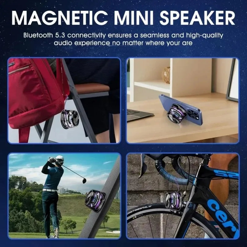 HECATE G200 Portable Bluetooth Speaker with RGB Lighting, Magnetic Design, BT5.3 Connectivity, 7-Hour Playback, and Integrated Phone Holder