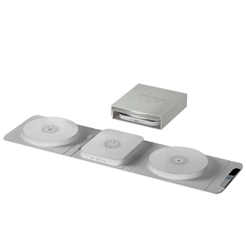 3-in-1 Magnetic Wireless Charging Station - 30W Fast Charging Pad and Foldable Stand for iPhone 16-12 and Apple Watch Series 8-7