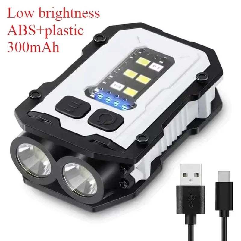 Tactical Portable EDC Mini LED Work Light - Rechargeable Flashlight for Outdoor Camping and Hiking with Molle Compatibility